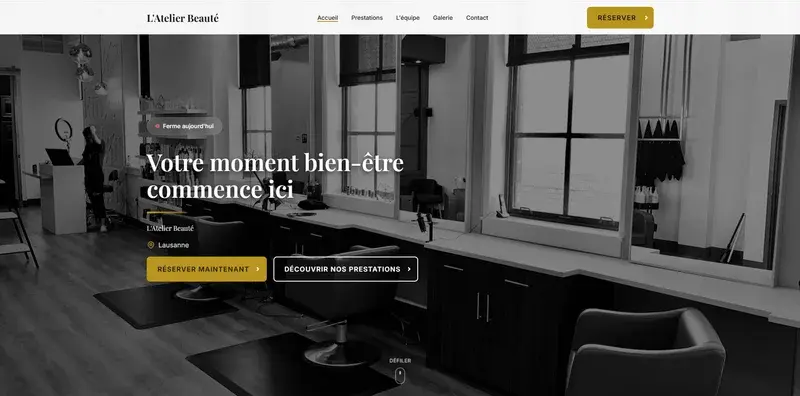 Template site web pour salon de beauté — Dev Swiss
